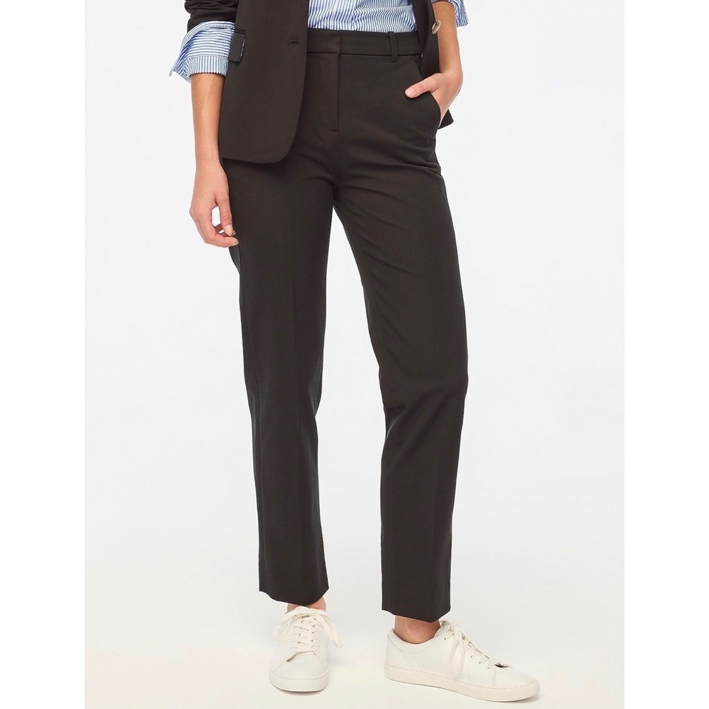 J.Crew Kallie Pant Women 2 Black Slim Tapered Stretch Trousers Corporate Office